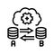 replication database line icon vector illustration