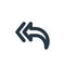 reply all icon vector from email concept. Thin line illustration of reply all editable stroke. reply all linear sign for use on