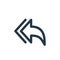 reply all icon vector from email ui concept. Thin line illustration of reply all editable stroke. reply all linear sign for use on