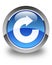 Reply arrow icon glossy blue round button