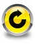 Reply arrow icon glossy yellow round button