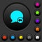Reply blog comment dark push buttons with color icons