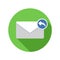 Reply mail icon. Email icon with long shadow.