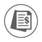 Report, account, statement, finance icon. Gray vector sketch.