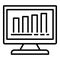 Report graph monitor icon, outline style