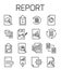 Report related vector icon set.