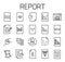 Report related vector icon set.