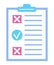 Report sheet, timeline management in flat style. Medical card icon vector. Ban doctor diets plan