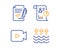 Report, Video camera and Approved agreement icons set. Evaporation sign. Vector