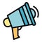 Reportage megaphone icon color outline vector