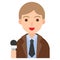 Reporter icon, profession and job vector illustration