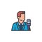 Reporter person filled outline icon