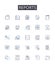 Reports line icons collection. Records, Files, Documents, Accounts, Bulletins, Briefings, Announcements vector and