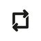 Repost icon in line style. Social media repost, retweet symbol
