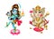 Representation of hindu gods Shiva and Ganesha