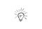 Representation of an idea or inspiration with incandescent light bulb doodle icon vector