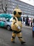 The representative of intelligent extraterrestrial civilization, an inhabitant of another planet. Golden spacesuit and helmet on