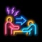 reprimand man neon glow icon illustration