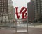 Reproduction of Robert Indiana`s Love sculpture in John F. Kennedy Plaza, Center City, Philadelphia