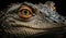 Reptile portrait endangered crocodile staring at camera ,generative AI