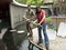 Reptile show displaying a Boa constrictor snake