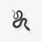 Reptile snake sticker, simple vector icon