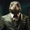 Reptilian in a formal suit