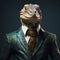 Reptilian in a formal suit
