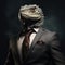 Reptilian in a formal suit