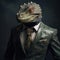 Reptilian in a formal suit