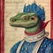 Reptilian majesty: medieval illuminated manuscript portrait