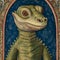 Reptilian majesty: medieval illuminated manuscript portrait