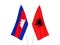 Republic of Albania and Kingdom of Cambodia flags