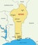 Republic of Benin - map - vector