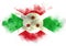 Republic of Burundi flag performed from color smoke on the white background. Abstract symbol