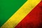 The Republic of the Congo Congo-Brazzaville National flag. Grunge Background