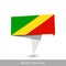 Republic of the Congo flag Country flag. Folded ribbon banner flag