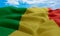Republic of the Congo flag in the wind. Realistic and wavy fabric flag. 3D rendering