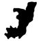 Republic of the Congo, former Zaire - solid black silhouette map of country area. Simple flat vector illustration