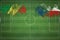 Republic of the Congo vs Czech Republic Soccer Match, national colors, national flags, soccer field, football game, Copy space