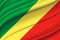 Republic Of Congo waving flag illustration.