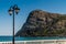 The Republic of Crimea. July 15, 2021. View of the embankment and the mountain Mount Koba-Kaya in the village of Novy