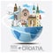 Republic Of Croatia Landmark Global Travel And Journey Infographic