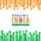 Republic Day of india with abstract orange and green Fist hands and wheell sign flag vector design