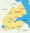 Republic of Djibouti - vector map - illustration