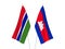 Republic of Gambia and Kingdom of Cambodia flags