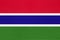 Republic of Gambia national fabric flag, textile background