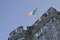 Republic of Ireland flag on castle