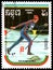 REPUBLIC OF KAMPUCHEA CAMBODIA - CIRCA 1989: postage stamp, printed in Republic of Kampuchea, shows a cross-country skiing. Seri