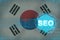Republic of Korea South Korea seo search engine optimization. Search engine optimization concept.